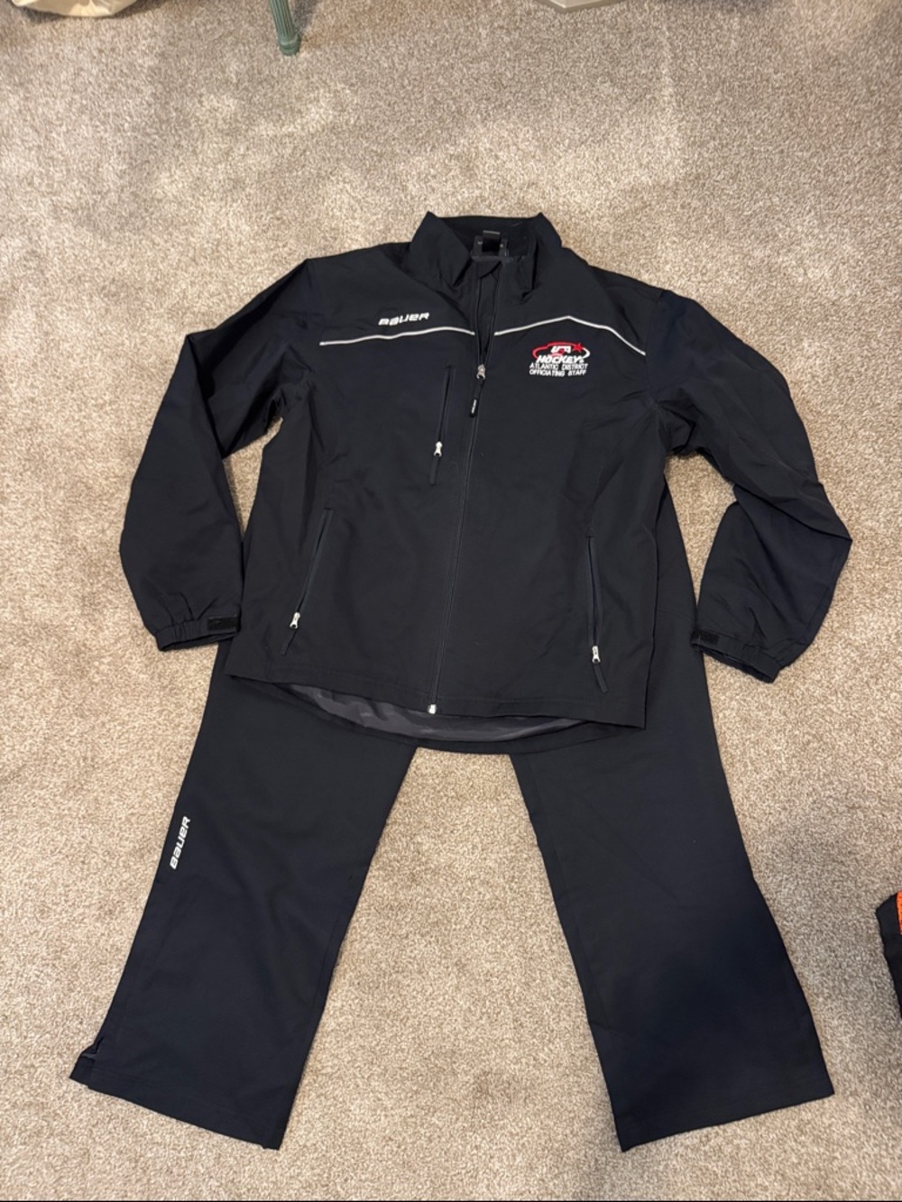 Bauer Black Track Suit Full-Zip Softshell Jacket with Matching Black Pants
